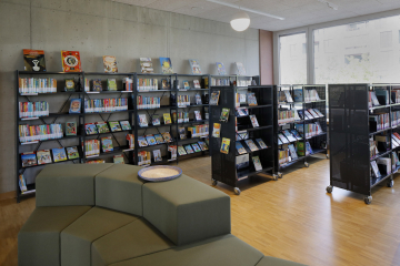 Bildergalerie Schulhaus Glattpark - Balz Murer - Innenleben Bibliothek